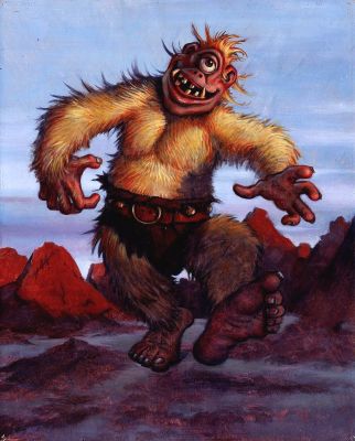 Don Maitz | Guardians Collectible Fantasy Card Painting #31 ’Cyclops’ Card (1995) | Romitaman