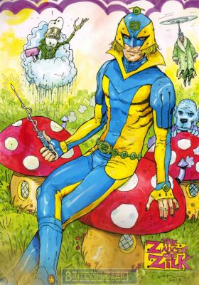 Brendan McCarthy | Zaucer of Zilk Painted Pin Up By Brendan McCarthy | BritComicsArt