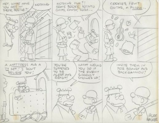 Beetle Bailey Daily Strip - 6 panels 11x8.5 Signed art by Mort Walker COA | eBay US (Buy It Now)