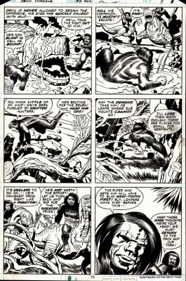 Jack Kirby, Mike Royer | Devil Dinosaur #8 P 21 (Devil Dinosaur Captured As Dino-Riders Chase Moon-Boy!) 1978 | Romitaman