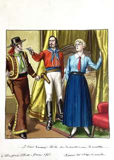 TANCREDI SCARPELLI - Original illustration for Buffalo Bill. Cm. 25x34,5. Signed. Mint. Code 1844.