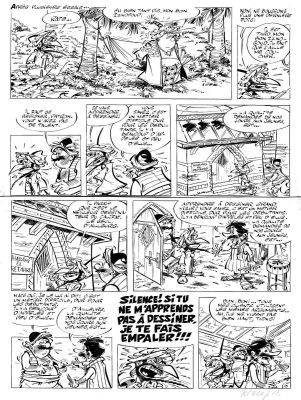 Tabary | IZNOGOUD, planche originale 5 Noirs Dessins | Galerie Napoléon