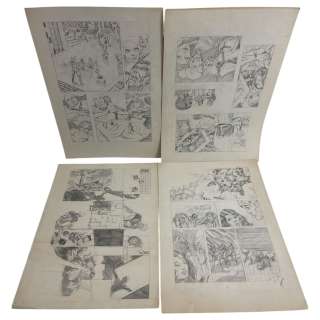 Vintage Comic Book Art Hand Drawing Pencil Sketch Story Board lot 4 | Los Angeles Estate Auction