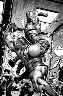 Cafu - Invincible Iron Man 1 pg 2 Monoprint