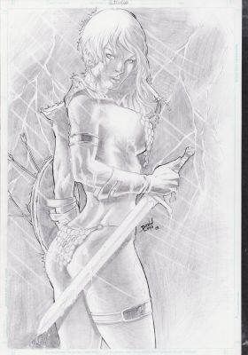 David Lima | Red Sonja Sexy Pencil Art Commission - Signed 2009 | Anthony’s Comic Book Art