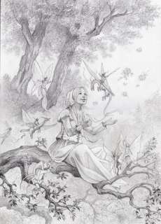 Magnin, Florence - Projet de couverture originale Ã  la mine de plomb - Contes aux quatres vents - (2009) | Catawiki