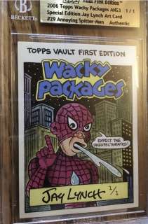 Jay Lynch | 2006 Topps Vault 1St Edition Spitterman Wacky Packages 1/1 Ans3 Jay Lynch Art Card Spider-Man | ComicArtFans Classifieds