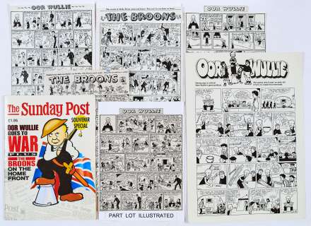 Oor Wullie and The Broons by Dudley Watkins 21 original paste-up pages for and complete with The | Comic Book Auctions ltd