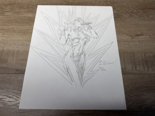 Marvel Comics Dazzler X-Men Hand Drawn Pencil Sketch Signed by Artist Finch 07