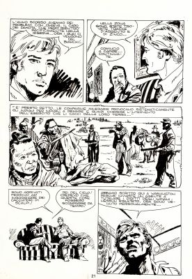 Ivo Milazzo | Original page for Ken Parker n. 4 "Omicidio a Washington". Cm. 30,5x43. Ink. Mint. Code 1992. | Segni e Disegni