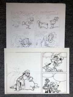 Broer Konijn, Donald Duck - John Bakker - 2 Originele pagina’s - Donald Duck + Broer Konijn - originele tekeningen in potlood en inkt | Catawiki