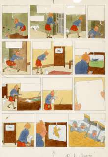 Hergé | Tintin et Milou, bleu de coloriage Ã  l’aquarelle … | Banque Dessinée