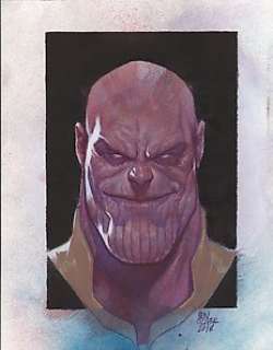 Avengers Thanos - Original Artwork by Ben Oliver - Dimensions: environ format A4 (21 x 29 cm) 