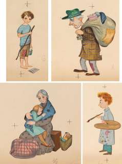 Anna Gosławska-Lipińska (Ha - Ga) (1915 - 1975) | Anna Gosławska-Lipińska (Ha - Ga) | Zestaw ilustracji, postacie z "Wierszy" Gianniego Rodari, 1956 | Desa Unicum