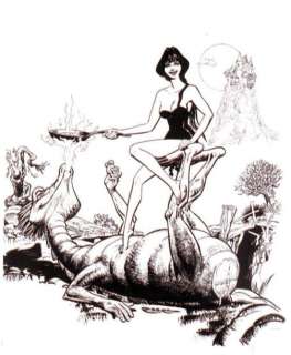 Ribera | DRACURELLA Couverture originale du tome 1 Encre de chine 57 x 42,5 | Kahn et Associés