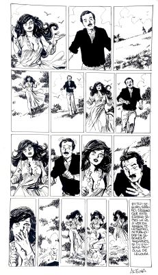 Horacio Altuna | Original page for Loco Chavez. Cm. 23,5x40. Ink. Signed. Mint. Code 2103. | Segni e Disegni