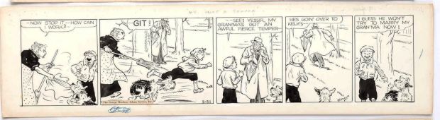Cap Stubbs and Tippie Original Ink Daily Comic Strip Art Signed and Drawn by Edwina Dumm AM14 | Charles Scott Gallery