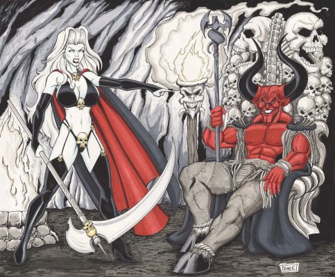 Buddy Prince | Lady Death & Lucifer Colored Commission By Buddy Prince | ComicArtFans Classifieds