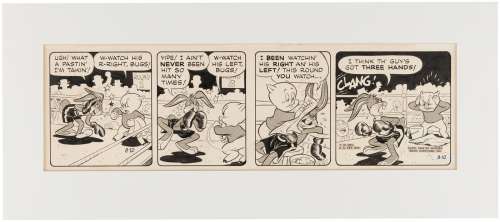 "BUGS BUNNY" 1948 DAILY STRIP ORIGINAL ART BY RALPH HEIMDAHL.