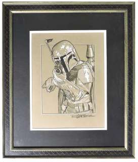 Boba Fett Framed Original Art by Randy Martinez