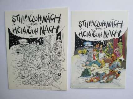 Schreurs, Eric - Original art for a Christmas card - Joop Klepzeiker - Stille nacht, heilige nacht - (1989) | Catawiki