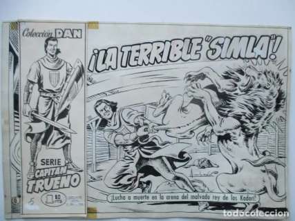 EL CAPITÃN TRUENO, PORTADA ORIGINAL DEL NÂº 6. PLANCHAS ORIGINALES.