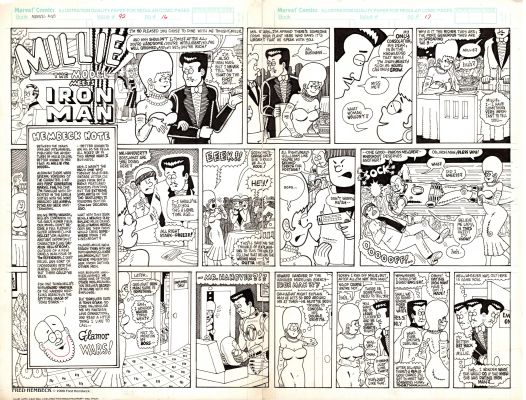Fred Hembeck | Marvel Age #92 Dps Iron Man Meets Millie the Model By Fred Hembeck | ComicArtFans Classifieds
