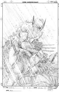John Romita Jr. - Pencil And Sharpie on 8.5"X11" Paper By John Romita, Jr. Except For 2 Finished Pieces | WOLVERINE - Issue 20 Variant Cover | The Artist’s Choice