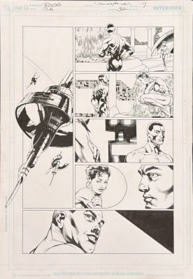 Rags Morales, John Dell | Justice League of America #32 Page 7 Original Art By Rags Morales & John Dell - John Stewart & Vixen - Lanterns | ComicArtFans Classifieds