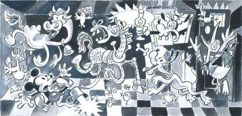 Disney Family inspired by Picasso’s Guernica - Large Original Painting - Tony Fernandez | Catawiki