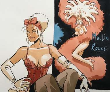 Meynet, Félix - Dessin original en couleur - Â«Â Moulin Rouge Â» | Catawiki