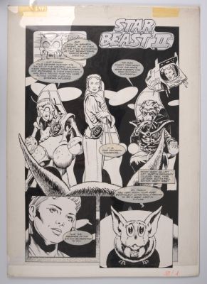 Lot 292 - Martin Geraghty Doctor Who Yearbook 1996 Star Beast II Inked Title Page (Marvel Comics, 1996) Total