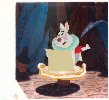 "ALICE IN WONDERLAND" WHITE RABBIT ANIMATION CEL. | Hake’s