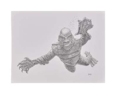 Creature from the Black Lagoon | Mark Maddox Original Artwork with Magazine | Julien’s