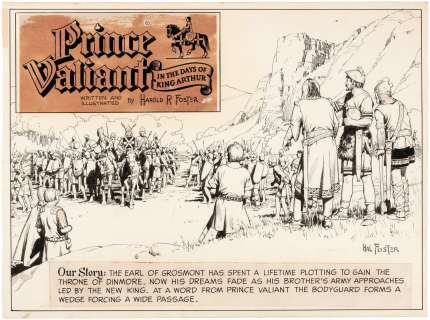 PRINCE VALIANT 1967 SUNDAY PAGE COMIC PANEL ORIGINAL ART. | Hake’s