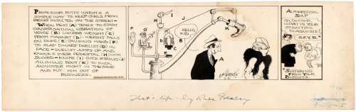 RUBE GOLDBERG 1934 DAILY STRIP ORIGINAL ART FEATURING RUBE GOLDBERG MACHINE. | Hake’s