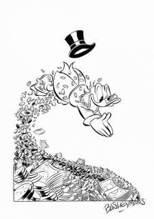 Bas Heymans - Uncle Scrooge - Dive - Art préliminaire original | Catawiki