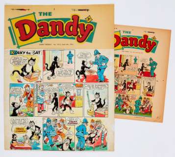 The Dandy/Korky the Cat (1961) original front cover artwork by Bill… | Comic Book Auctions ltd