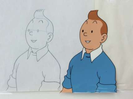 Tintin - Cello et croquis original - Fruit DÂ´Or - (1985) | Catawiki