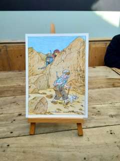 Wasterlain, Marc - Dessin original en couleur - Hommage Ã  Hergé - Jeannette Pointu  - (2018) | Catawiki