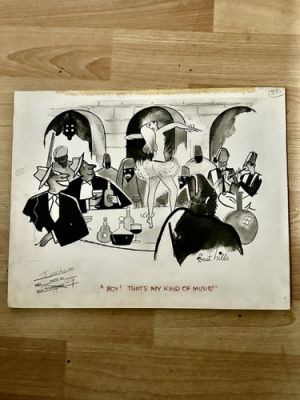 ORIGINAL TRUE MAGAZINE GAG CARTOON ART DON ULSH / TOPLESS DANCER 1949 | eBay US (Buy It Now)