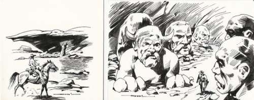 Tex - Virgilio Muzzi - 2x illustrazioni originali  - EO - (1999) | Catawiki