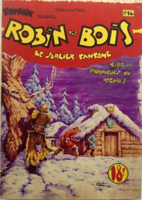 Chott, Atelier Chott (Scénariste), René Charlas (Scénariste) | Chott Pierre Mouchot Robin des Bois 14 Le Sorcier Fantôme ! , Couverture Originale Couleur Directe Aquarelle Gouache 1949 Rare | 2DGalleries