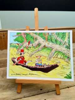 Wasterlain, Marc - Dessin original en couleur - Hommage Ã  Hergé "L’oreille Cassée"  Jeannette Pointu + Docteur Poche  (2018) | Catawiki