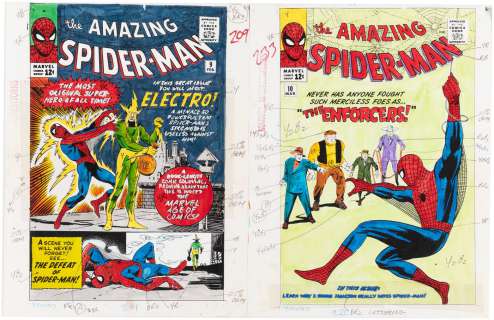 AMAZING SPIDER-MAN #7-10 COVER AND COLOR GUIDES FOR MARVEL MASTERWORKS (ANDY YANCHUS COLORIST). | Hake’s