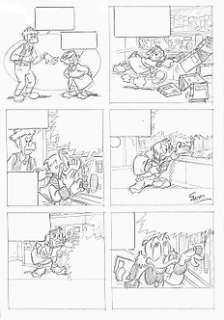  - Uncle Scrooge & Gyro  - Original One Page Story - Antonio Carrillo - Art de crayon 