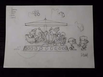 Midam - Dessin original - Projet Manège - Kid Paddle | Catawiki