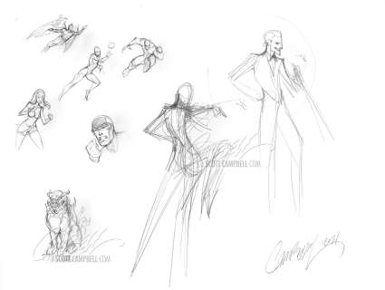 J. Scott Campbell | Original Art: Joker #1, X-Men Prelims | J. Scott Campbell