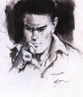 Bob Morane - Petite illustration originale de Bob songeur - (2009) | Catawiki