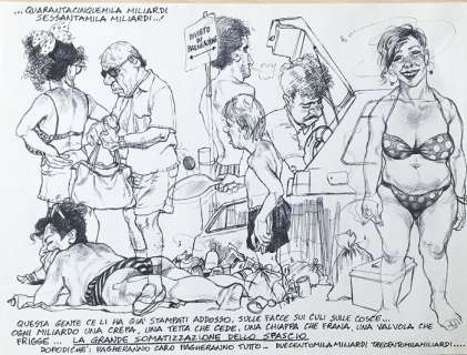 Riccardo Mannelli - Illustrazione - Page volante - (1992) | Catawiki